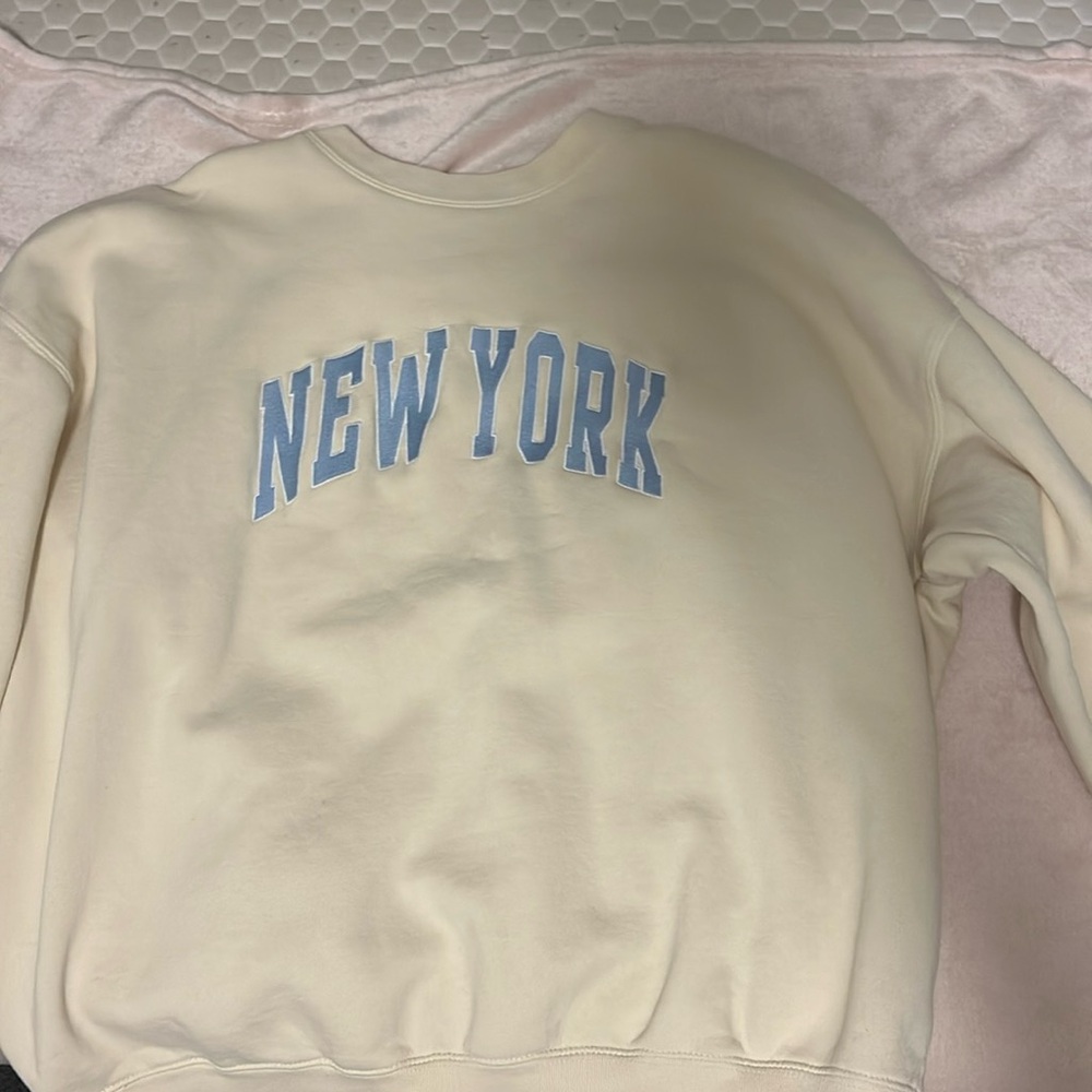 John gault/Brandy Melville off white oversized New York crewneck
